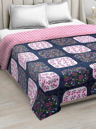 FABINALIV Multicolor Geometric Reversible  350 GSM Micro Fiber Filling Double Bed AC Comforter