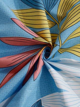 FABINALIV Multicolor Floral 300 TC Cotton Blend Diwan Set