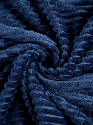 FABINALIV NavyBlue Striped Mild Winter 450 GSM Micro Fiber Filling Double Bed Comforter
