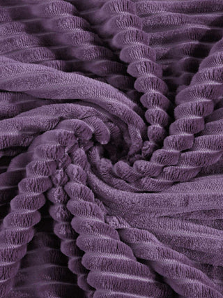 FABINALIV Purple Striped Mild Winter 450 GSM Micro Fiber Filling Double Bed Comforter