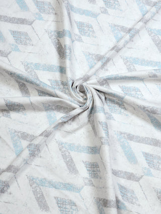 FABINALIV Blue Geometric 300 TC 100% Cotton King Size Double Bedsheet with 2 Pillow Covers (250X225 cm)