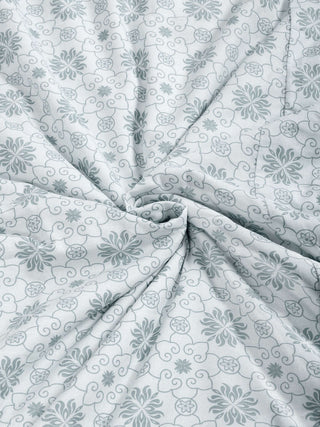 FABINALIV Grey Floral Reversible AC Room 300 GSM 100% Cotton Single Bed Dohar