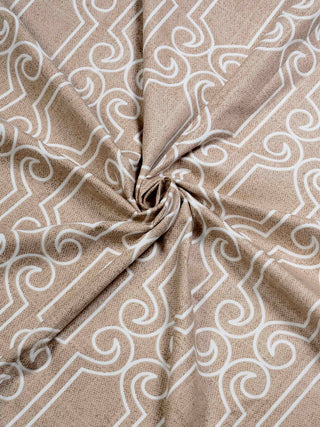 FABINALIV Beige Geometric 300 TC 100% Cotton King Size Double Bedsheet with 2 Pillow Covers (250X225 cm)