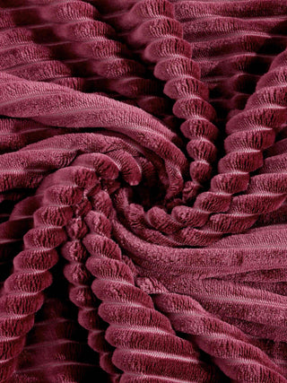 FABINALIV Maroon Striped Mild Winter 450 GSM Micro Fiber Filling Double Bed Comforter