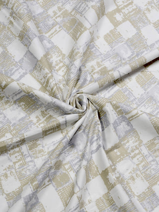 FABINALIV Beige Geometric 300 TC 100% Cotton King Size Double Bedsheet with 2 Pillow Covers (250X225 cm)