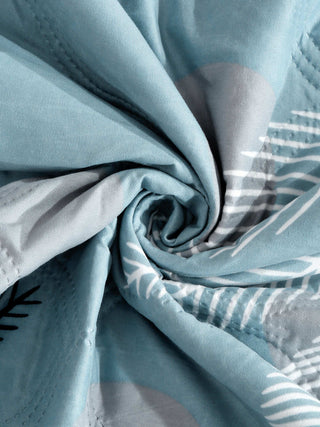 FABINALIV Blue Floral Reversible  350 GSM Micro Fiber Filling Double Bed AC Comforter