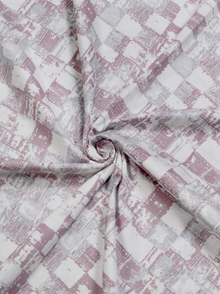 FABINALIV Maroon Geometric 300 TC 100% Cotton King Size Double Bedsheet with 2 Pillow Covers (250X225 cm)