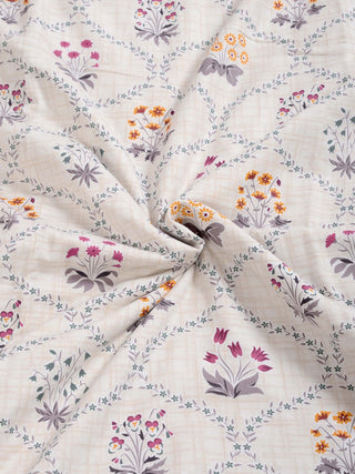 FABINALIV Multicolor Floral Reversible AC Room 300 GSM 100% Cotton Single Bed Dohar