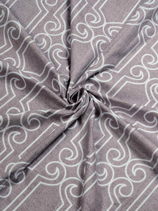 FABINALIV Dark Grey Geometric 300 TC 100% Cotton King Size Double Bedsheet with 2 Pillow Covers (250X225 cm)