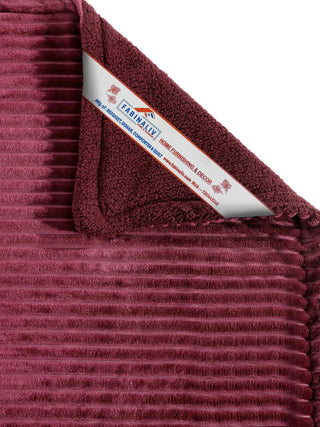 FABINALIV Maroon Striped Mild Winter 450 GSM Micro Fiber Filling Double Bed Comforter
