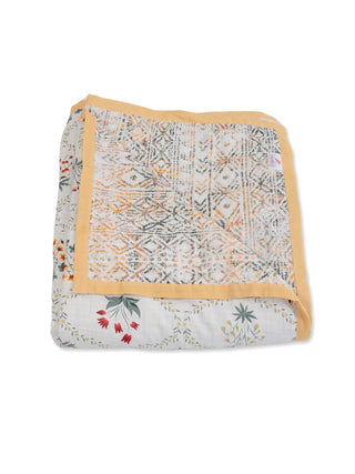 FABINALIV Multicolor Floral Reversible AC Room 300 GSM 100% Cotton Single Bed Dohar