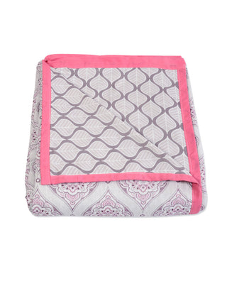 FABINALIV Pink Ethnic Reversible AC Room 300 GSM 100% Cotton Single Bed Dohar