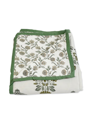 FABINALIV Multicolor Floral Reversible AC Room 300 GSM 100% Cotton Single Bed Dohar