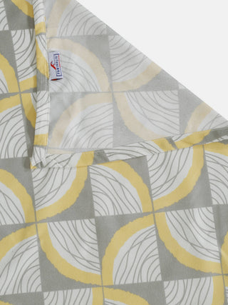 FABINALIV Multicolor Geometric 300 TC Cotton Blend Single Bedsheet with Pillow Cover (225X150 cm)