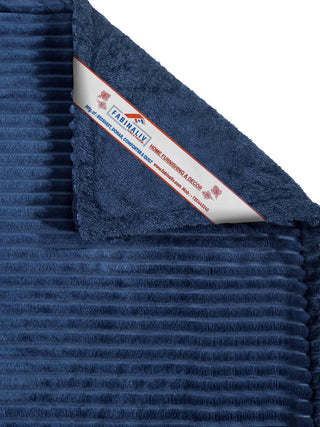 FABINALIV Blue Striped Woollen Mild Winter 450 GSM Double Bed Comforter