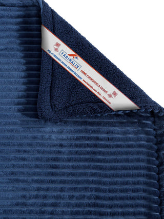 FABINALIV NavyBlue Striped Mild Winter 450 GSM Micro Fiber Filling Double Bed Comforter