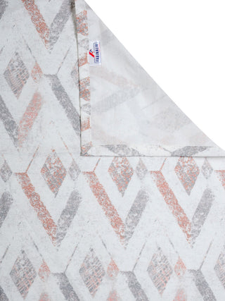 FABINALIV Red Geometric 300 TC 100% Cotton King Size Double Bedsheet with 2 Pillow Covers (250X225 cm)