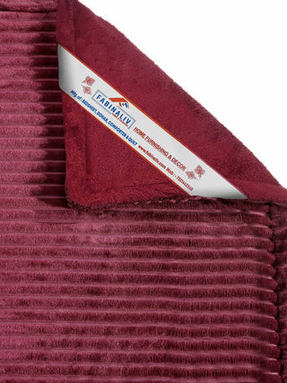 FABINALIV Maroon Striped Woollen Mild Winter 450 GSM Double Bed Comforter