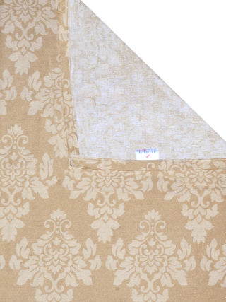 FABINALIV Beige Floral 300 TC 100% Cotton Super King Size Double Bedsheet with 2 Pillow Covers (270X270 cm)