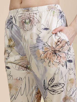 FABINALIV Multicolor Floral Graphic Printed Women Night Suit