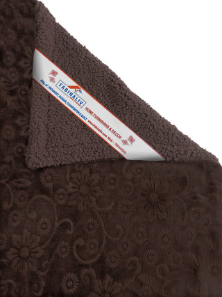 FABINALIV Coffee Floral Mild Winter 500 GSM Embossed Woollen Double Bed Comforter