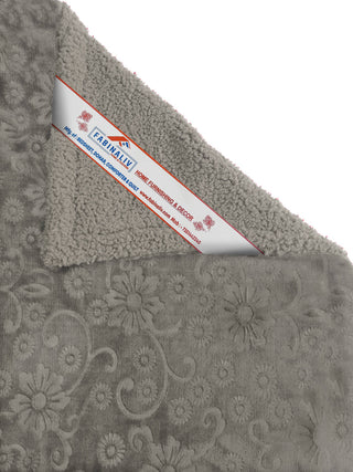 FABINALIV Mouse Floral Mild Winter 500 GSM Embossed Woollen Double Bed Comforter