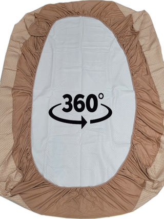 FABINALIV Beige Polka Dot Waterproof 300 GSM King Size Quilted Mattress Protector with Elastic Edges