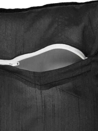 FABINALIV Set of 5 Black Floral Cotton Blend Square Cushion Covers (40X40 cm)