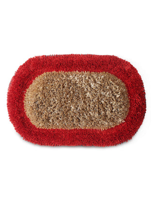 FABINALIV Red Solid Polyester Door Mat (60X40 cm)