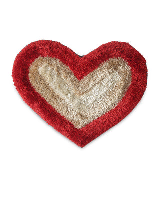 FABINALIV Red Solid Polyester Door Mat (58X45 cm)