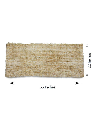 FABINALIV Cream Solid Cotton Blend Floor Runner (140X55 cm)