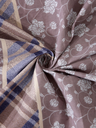 FABINALIV Multicolor Checkered 300 TC Cotton Blend Single Bedsheet with Pillow Cover (225X150 cm)