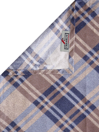 FABINALIV Multicolor Checkered 300 TC Cotton Blend Single Bedsheet with Pillow Cover (225X150 cm)