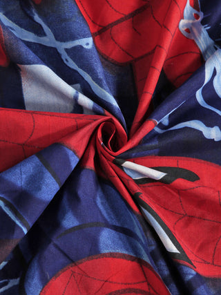 FABINALIV Multicolor Cartoon Print 300 TC Cotton Blend Single Bedsheet with Pillow Cover (225X150 cm)