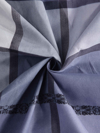 FABINALIV Multicolor Checkered 300 TC Cotton Blend Single Bedsheet with Pillow Cover (225X150 cm)