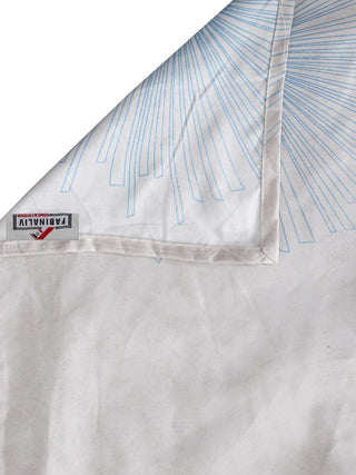 FABINALIV Beige Floral 300 TC Cotton Blend Single Bedsheet with Pillow Cover (225X150 cm)