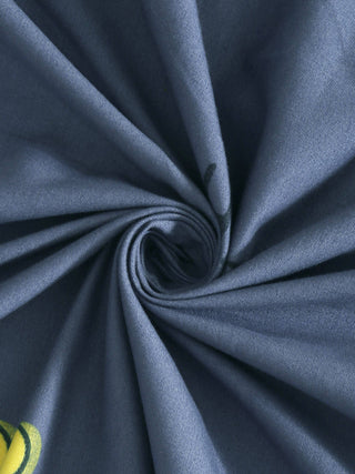 FABINALIV Multicolor Cartoon Print 300 TC Cotton Blend Single Bedsheet with Pillow Cover (225X150 cm)