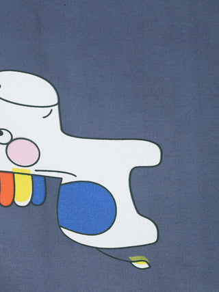 FABINALIV Multicolor Cartoon Print 300 TC Cotton Blend Single Bedsheet with Pillow Cover (225X150 cm)