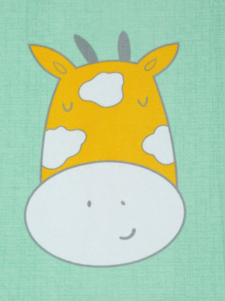 FABINALIV Multicolor Cartoon Print 300 TC Cotton Blend Single Bedsheet with Pillow Cover (225X150 cm)