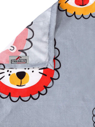 FABINALIV Multicolor Cartoon Print 300 TC Cotton Blend Single Bedsheet with Pillow Cover (225X150 cm)