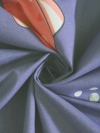 FABINALIV Multicolor Cartoon Print 300 TC Cotton Blend Single Bedsheet with Pillow Cover (225X150 cm)