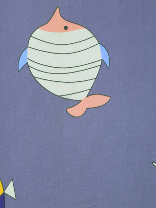 FABINALIV Multicolor Cartoon Print 300 TC Cotton Blend Single Bedsheet with Pillow Cover (225X150 cm)