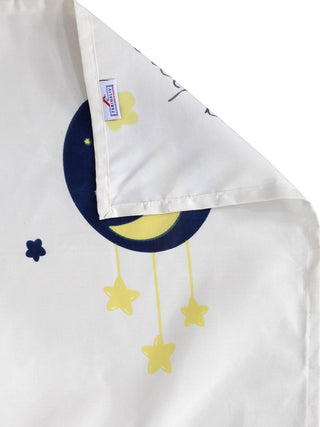 FABINALIV Multicolor Cartoon Print 300 TC Cotton Blend Single Bedsheet with Pillow Cover (225X150 cm)