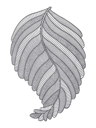 FABINALIV Set of 6 Silver Floral Textured PVC Table Mats (45X30 cm)