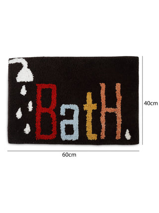 FABINALIV Multicolor Geometric Cotton Blend Bath Mat (60X40 cm)
