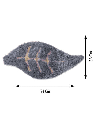 FABINALIV Grey Floral Polyester Door Mat (92X38 cm)