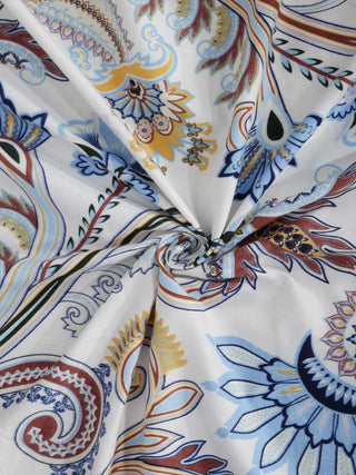 FABINALIV Multicolor Floral 300 TC Cotton Blend Single Bedsheet with Pillow Cover (225X150 cm)