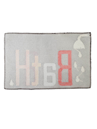 FABINALIV Multicolor Geometric Cotton Blend Bath Mat (60X40 cm)