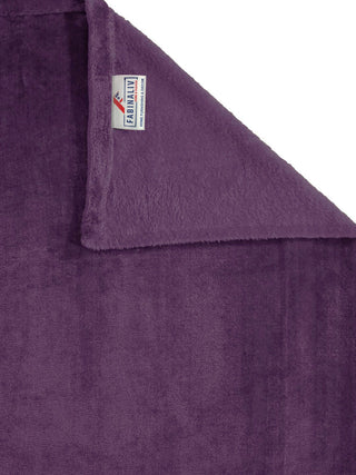 FABINALIV Raisin Purple Solid 300 TC Woollen King Size Double Bedsheet with 2 Pillow Covers (250X225 cm)