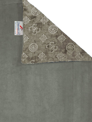FABINALIV Mouse Geometric 300 TC Woollen Embossed King Size Double Bedsheet with 2 Pillow Covers (250X225 cm)